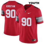 Youth NCAA Ohio State Buckeyes Bryan Kristan #90 College Stitched 2018 Spring Game Authentic Nike Red Football Jersey BX20Y76AV